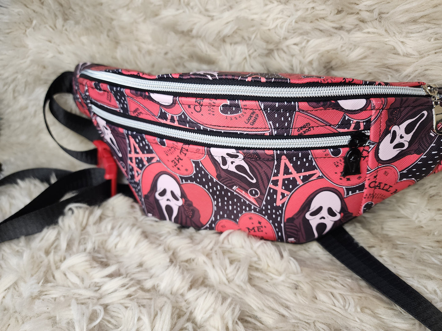 Red ghost face fanny pack