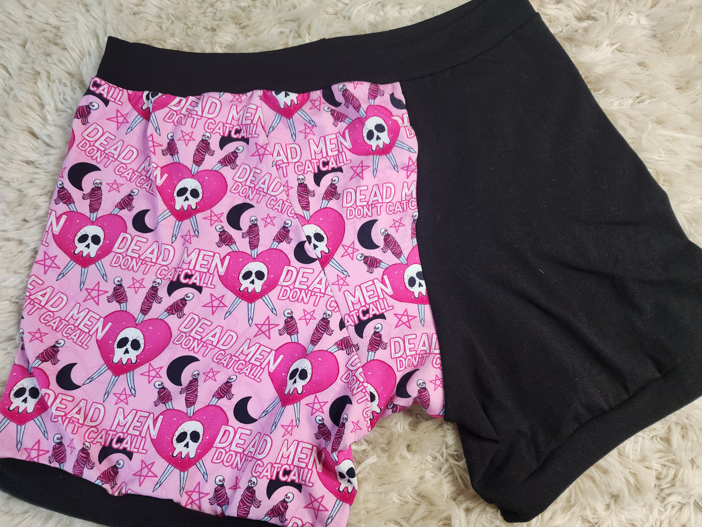 XL. Dead men can't cat call flat front boxers