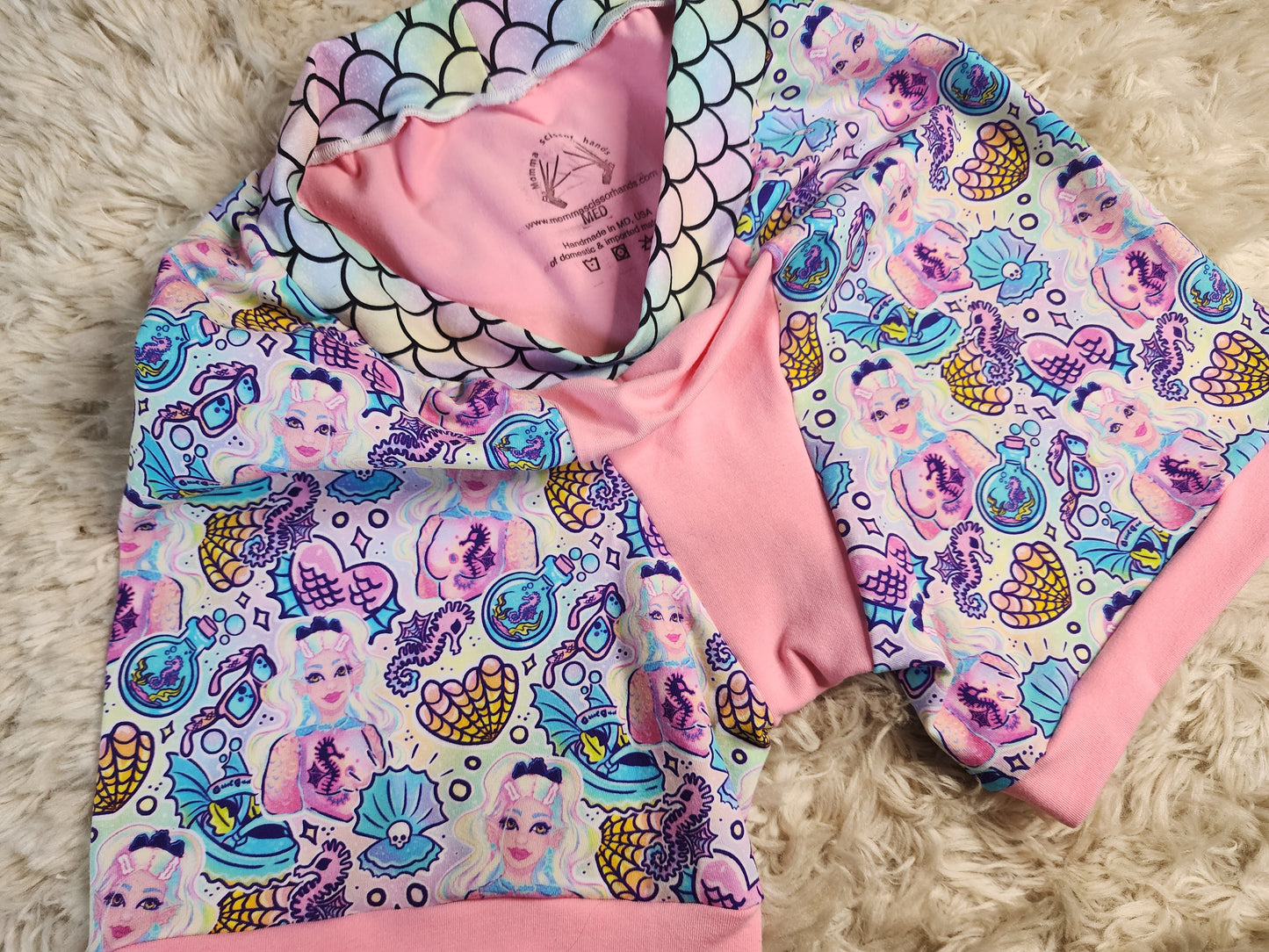 Med. Pastel goth mermaid queen flat front boxers