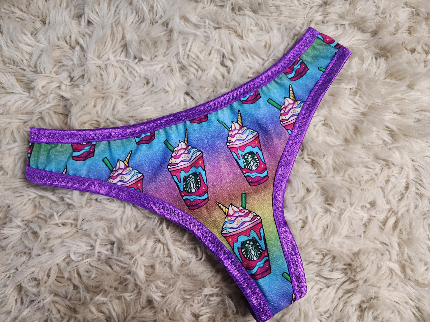 Small Rainbow coffee thongs