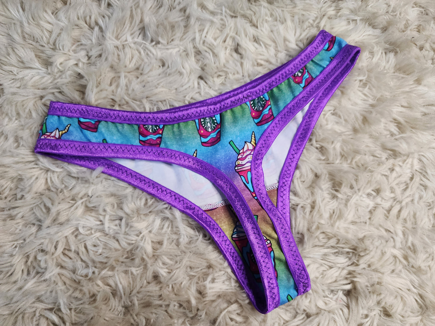 Small Rainbow coffee thongs