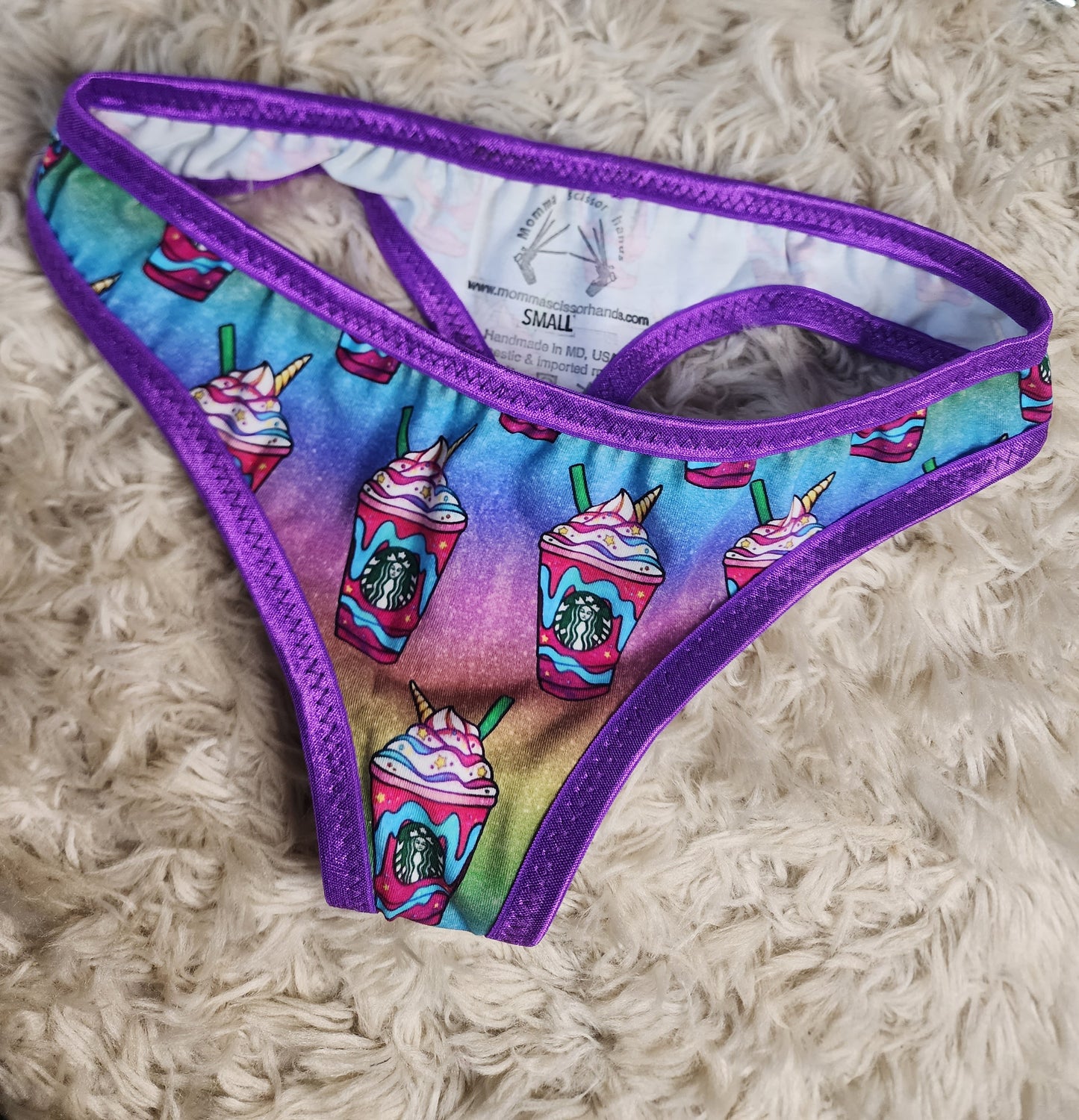 Small Rainbow coffee thongs