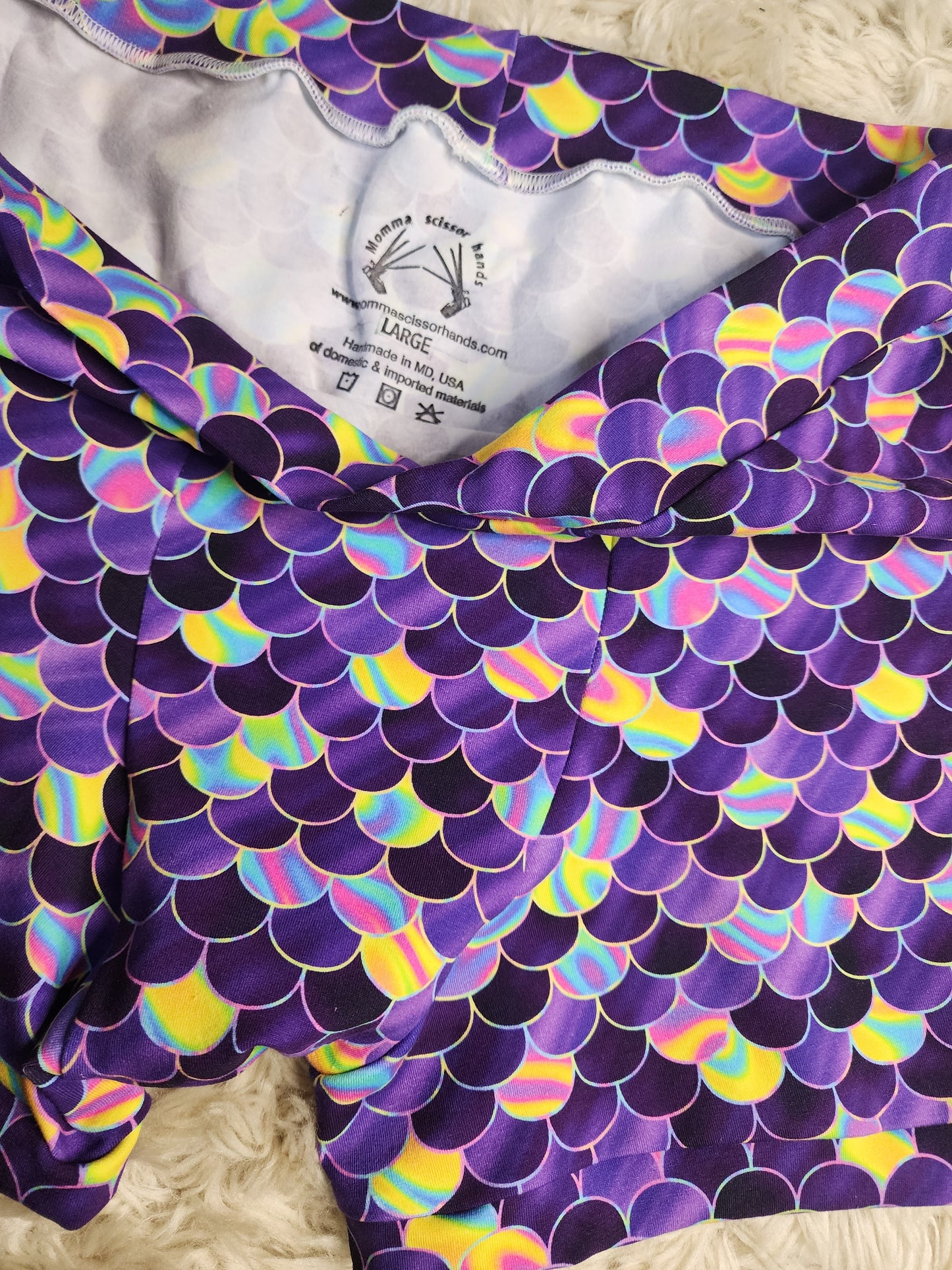 Large. Purple scales pouch front boxers