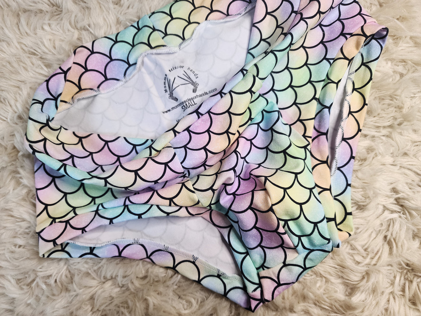Small. Pastel scales pouch front briefs