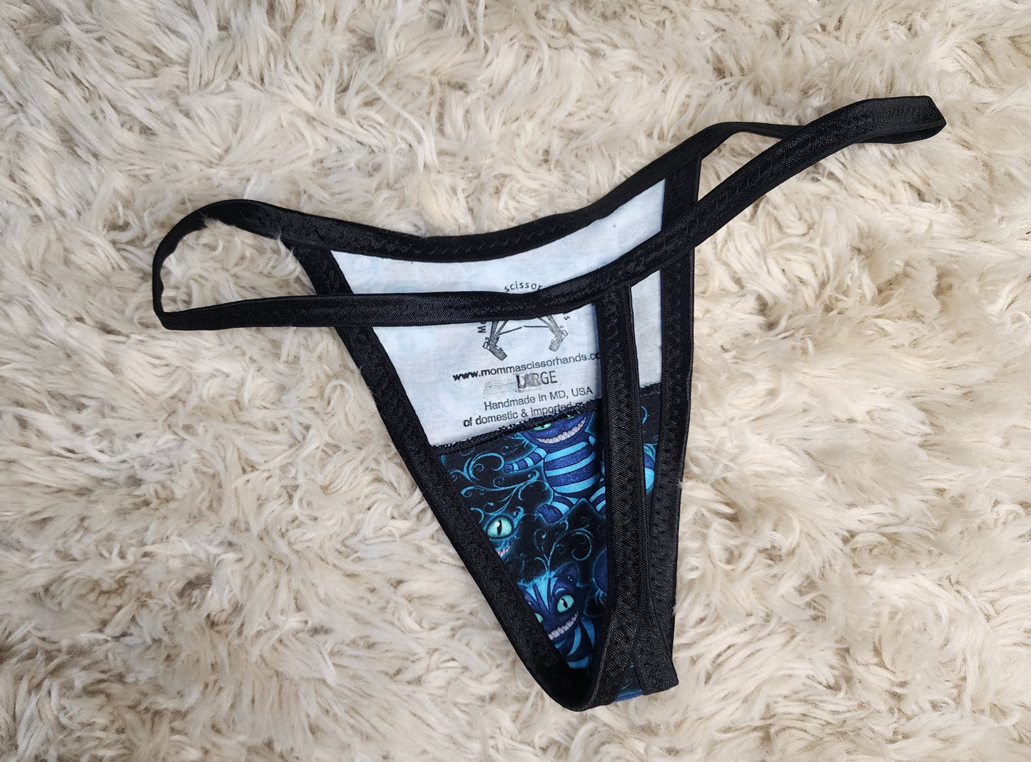 Large. Grinning cat G-string