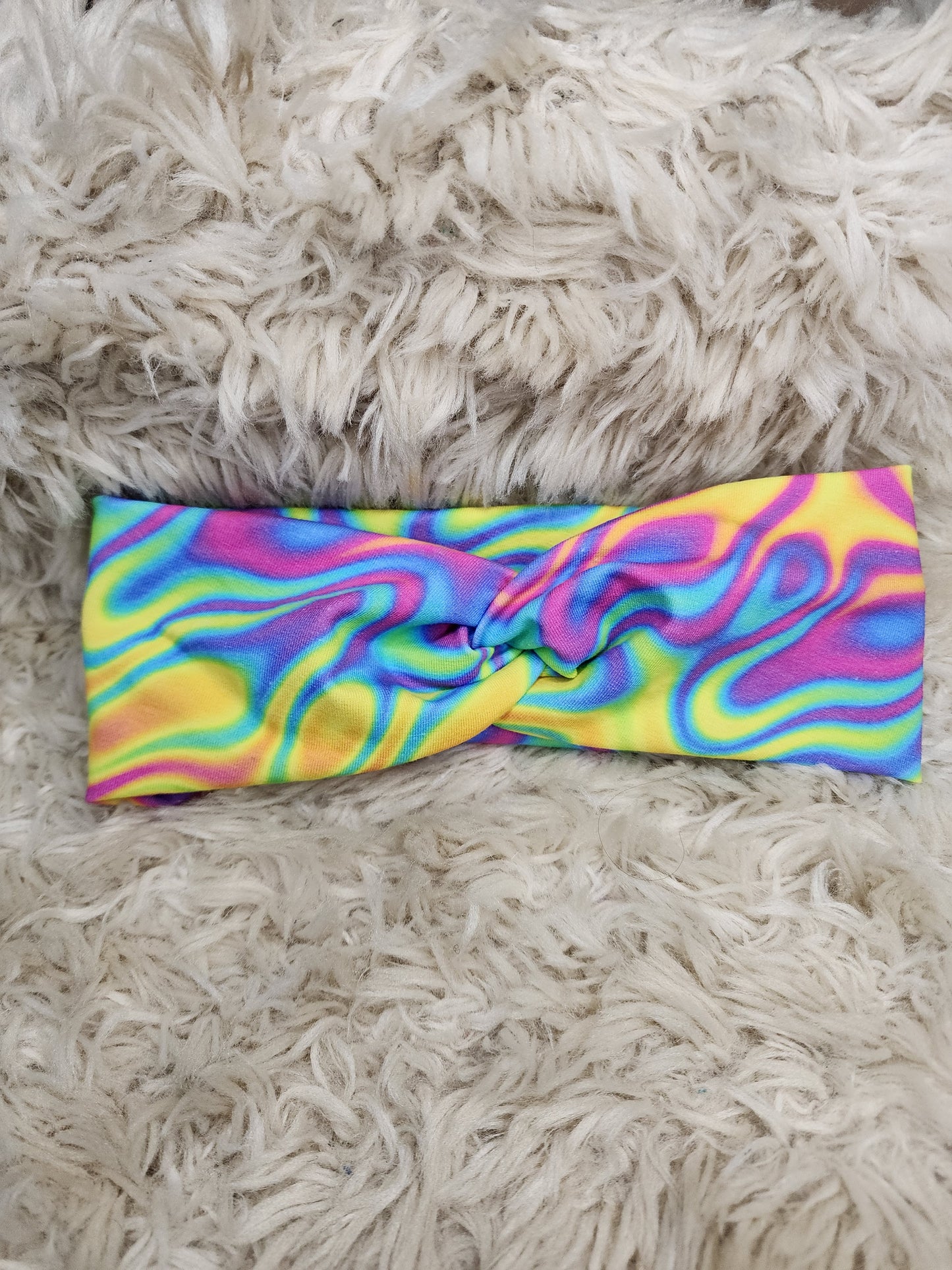 Neon liquid turban headband