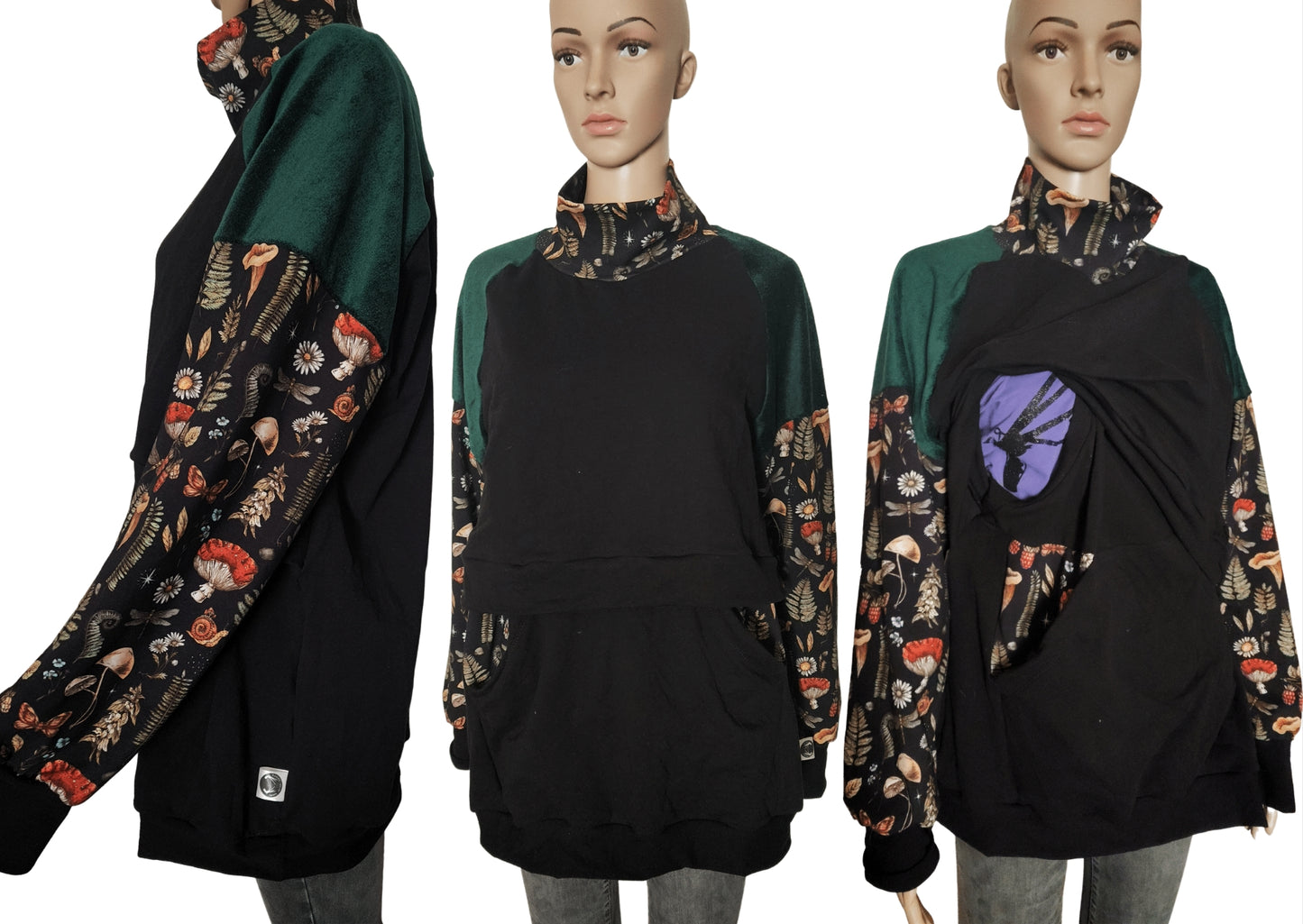 XL Dark forest chest-feeding sweater