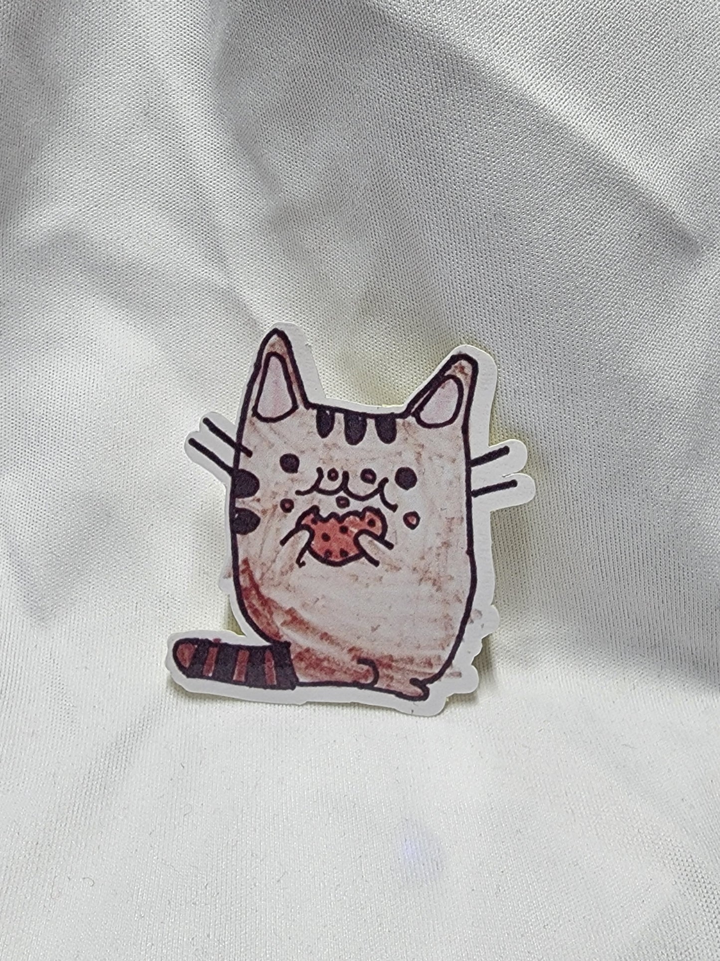 Pusheen Cat eating cookie sticker