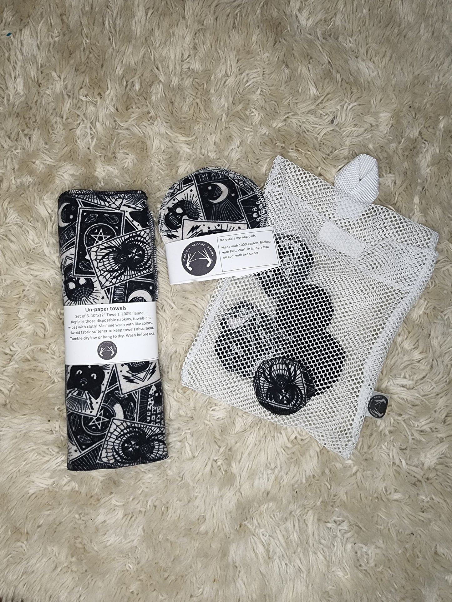 Mixed prints Facial rounds with mesh bag