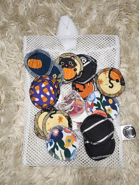 Mixed prints Facial rounds with mesh bag
