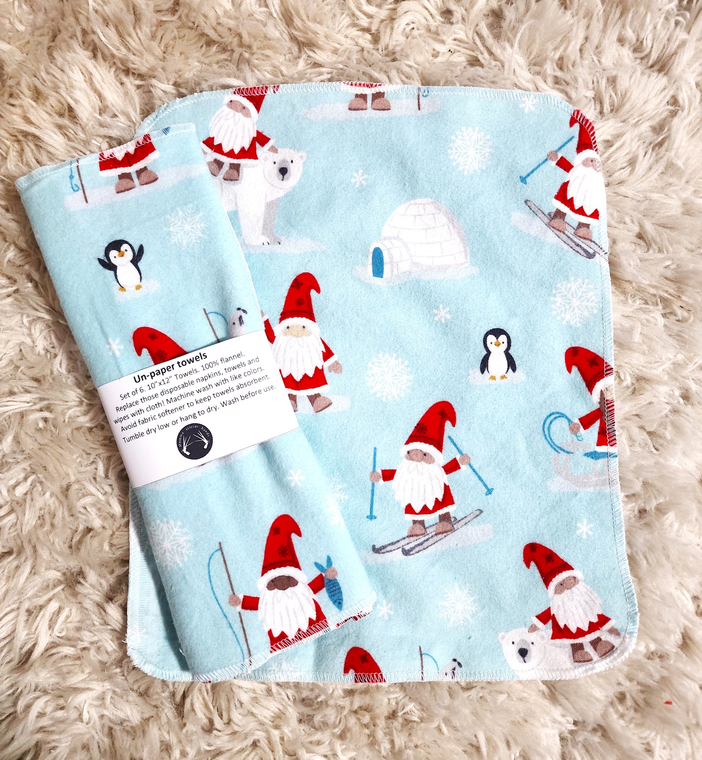 Snow gnomes unpaper towels