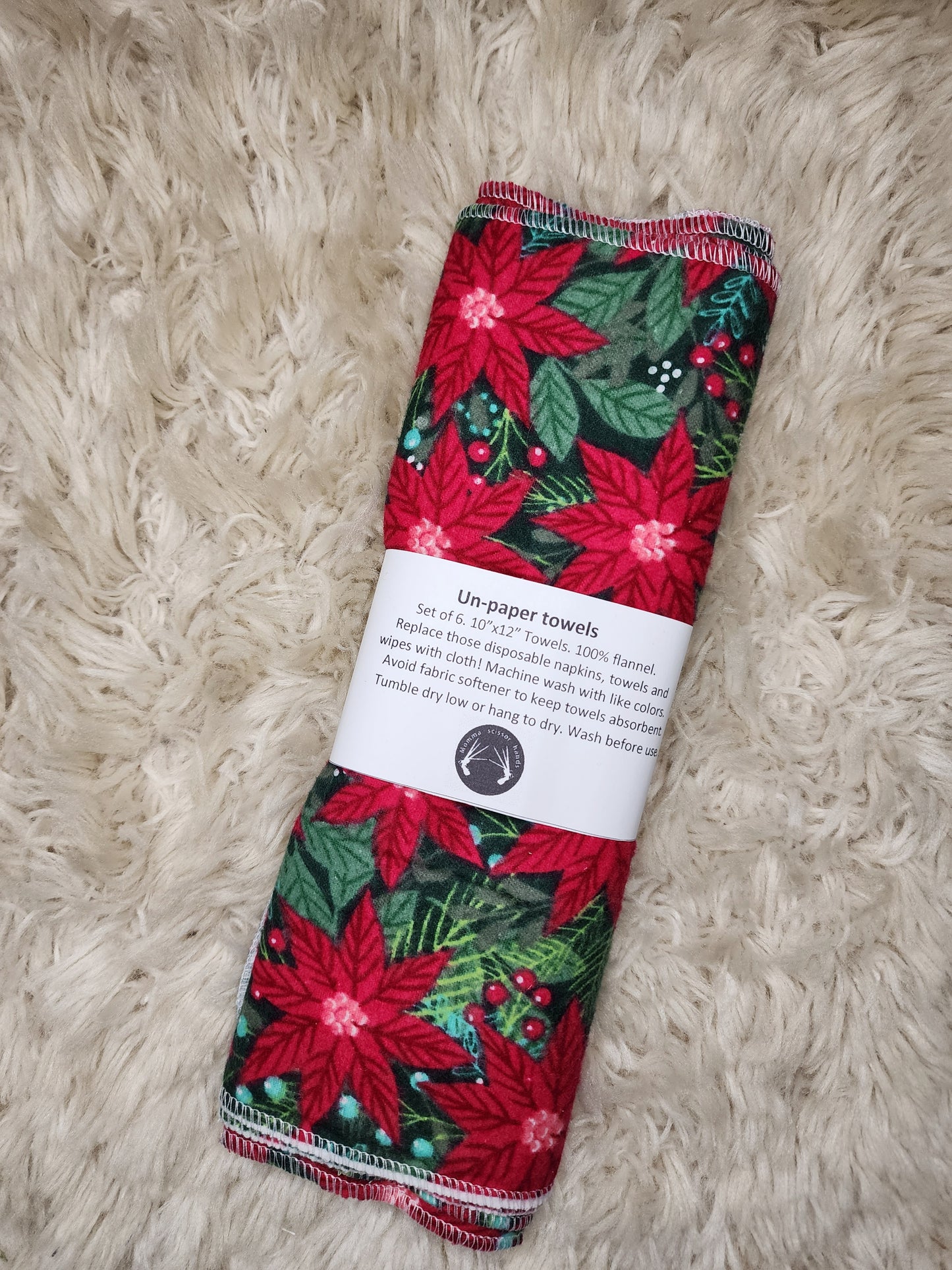 Poinsettia unpaper towels