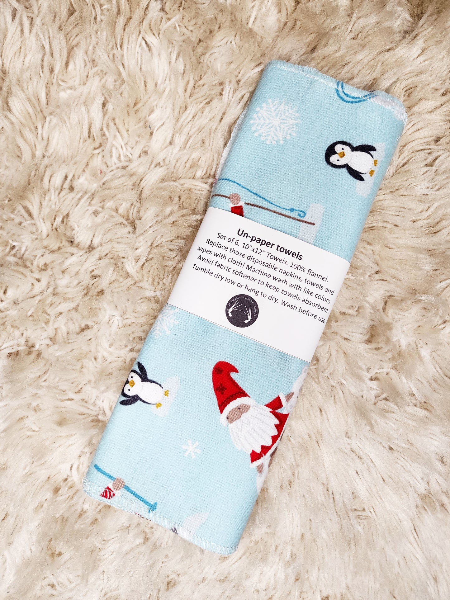 Snow gnomes unpaper towels
