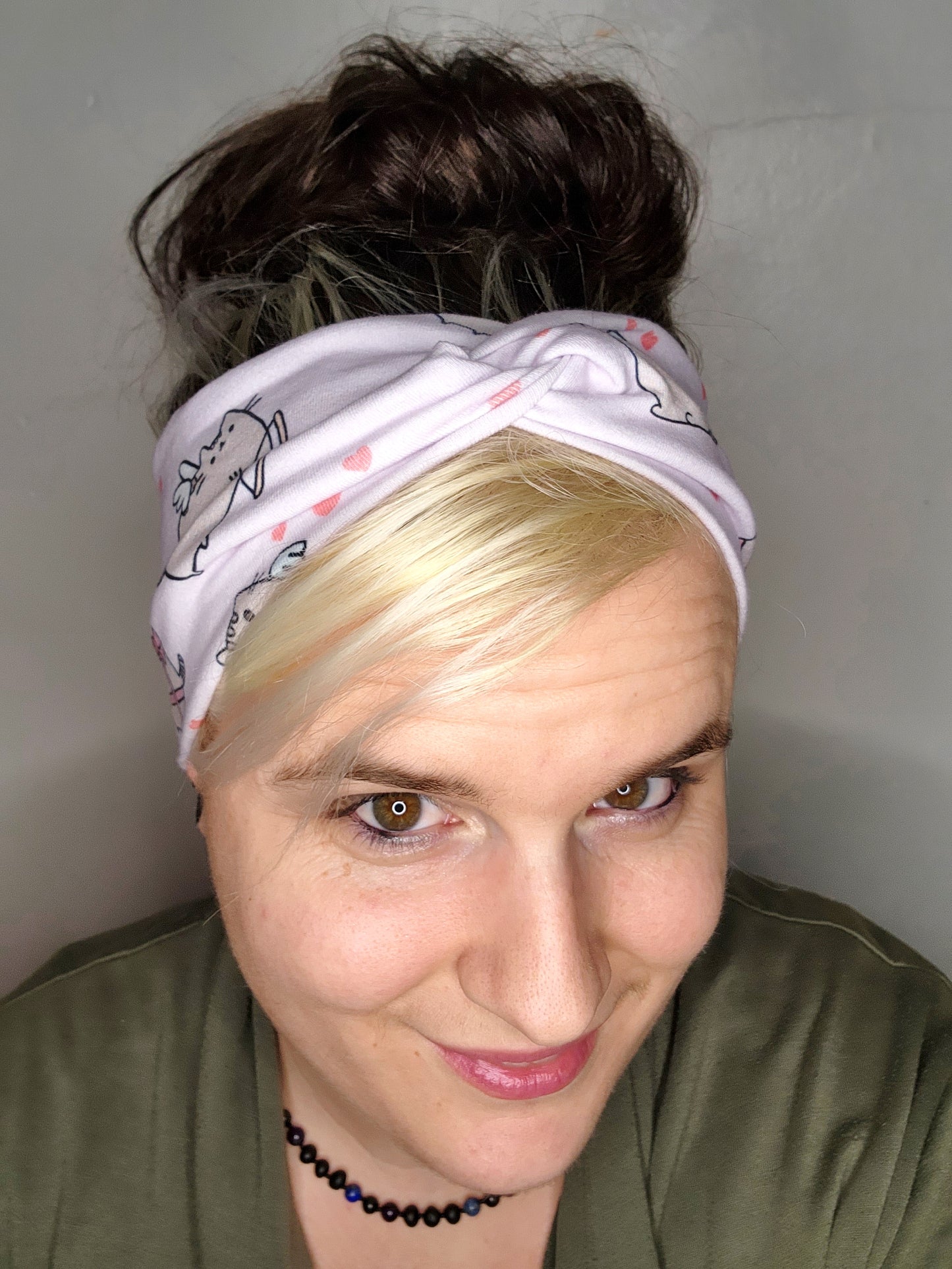 Plusheen Valentines cat turban headband