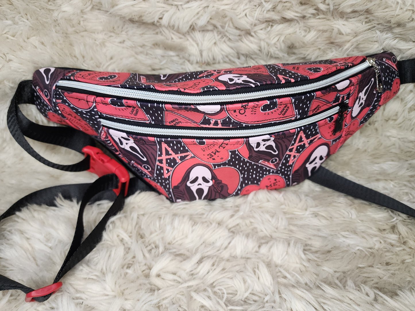 Red ghost face fanny pack
