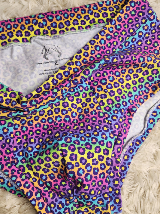 XL. Pride leopard pouch front briefs