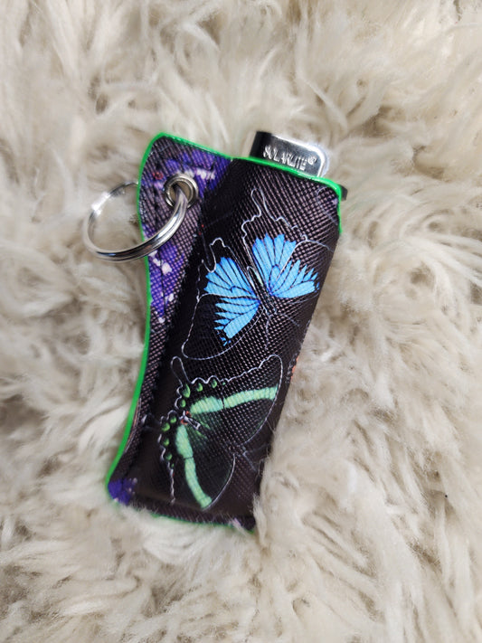 Green butterfly lighter holder