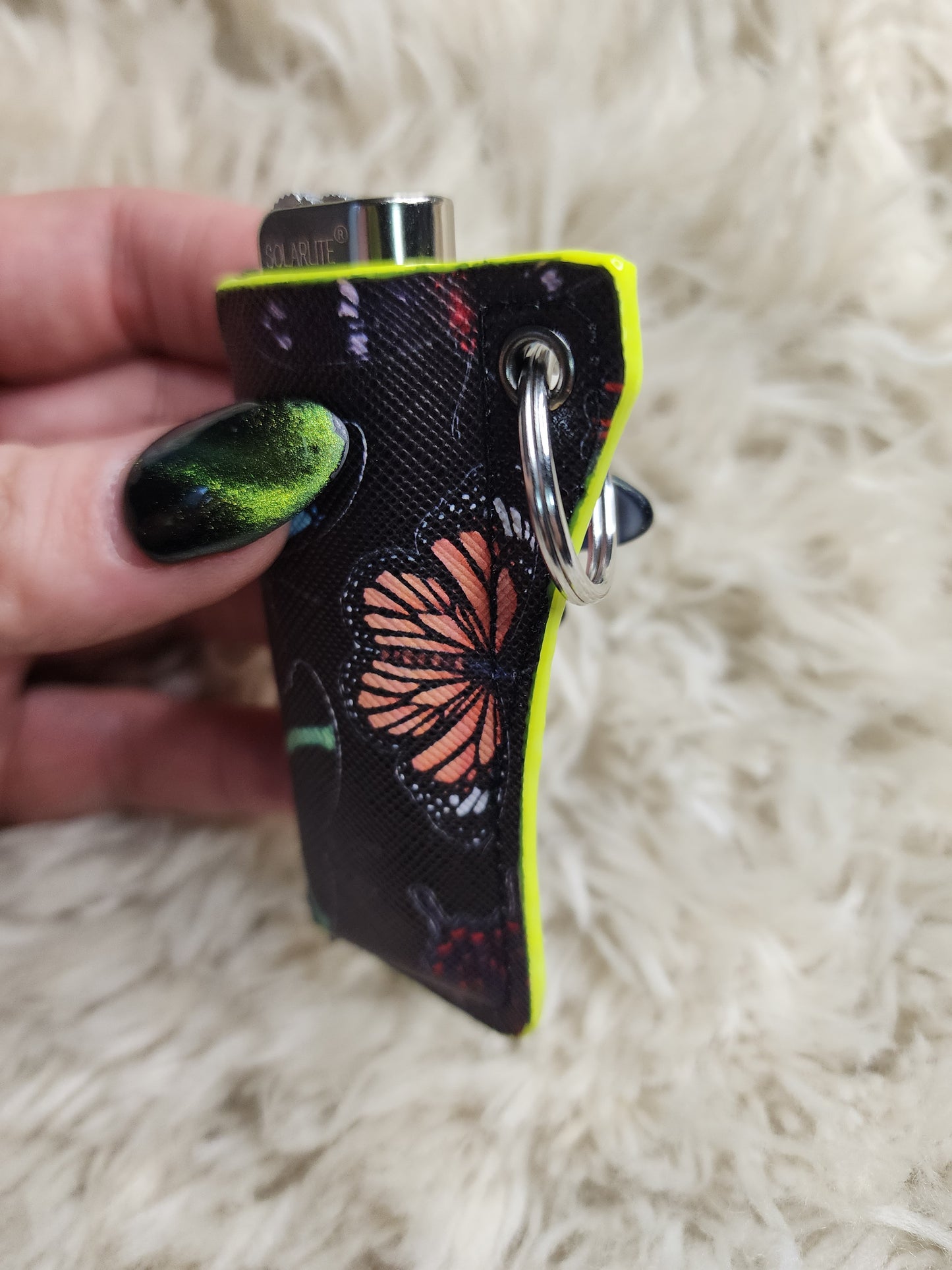 Yellow butterflies lighter holder