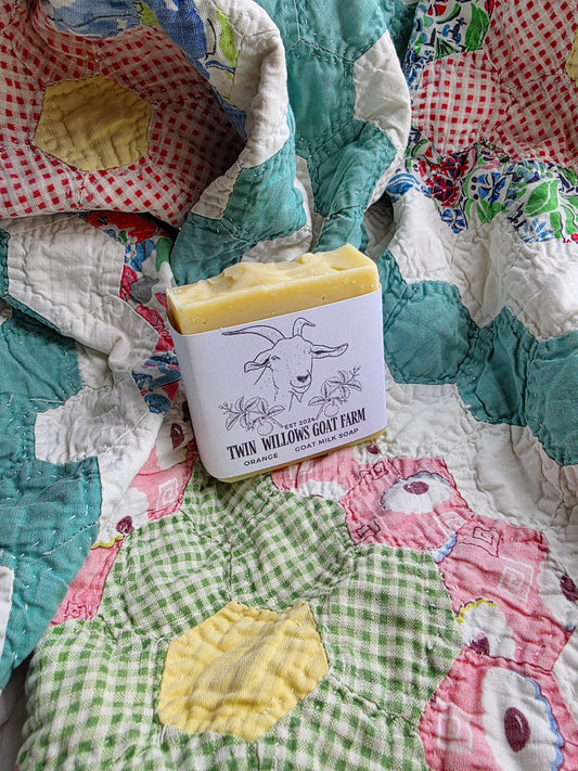Orange goats milk soap