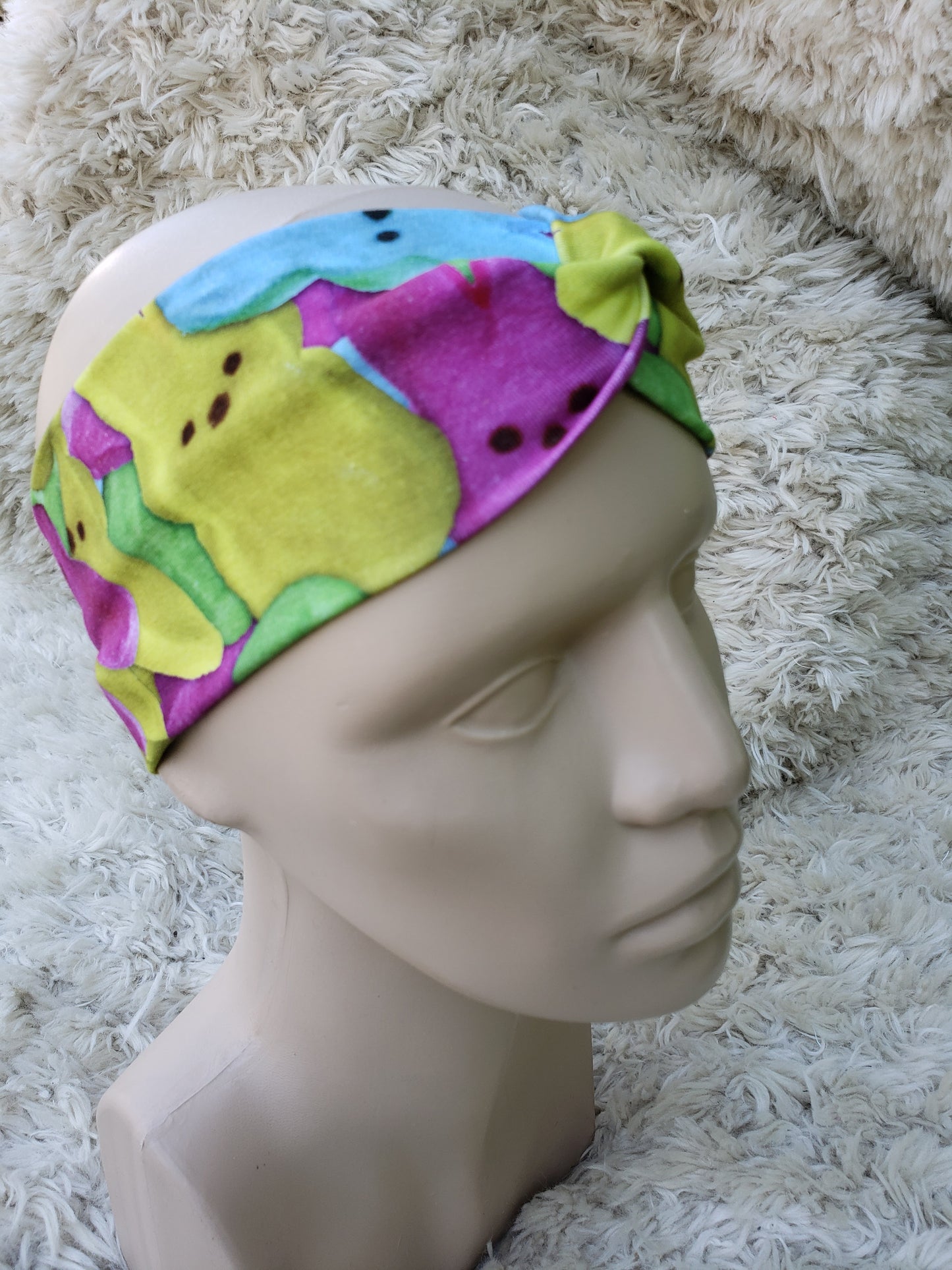 Rainbow peeps turban headband