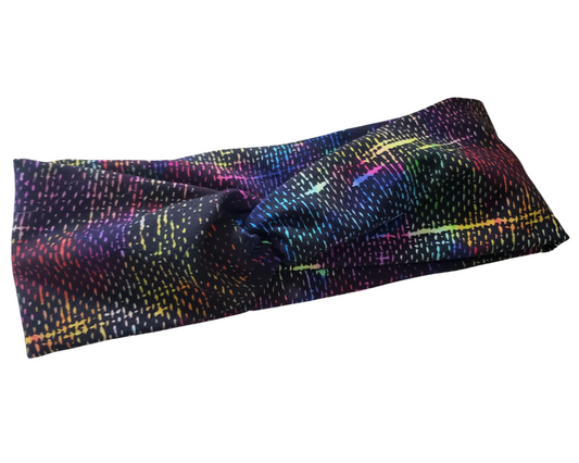 Rainbow grid turban headband