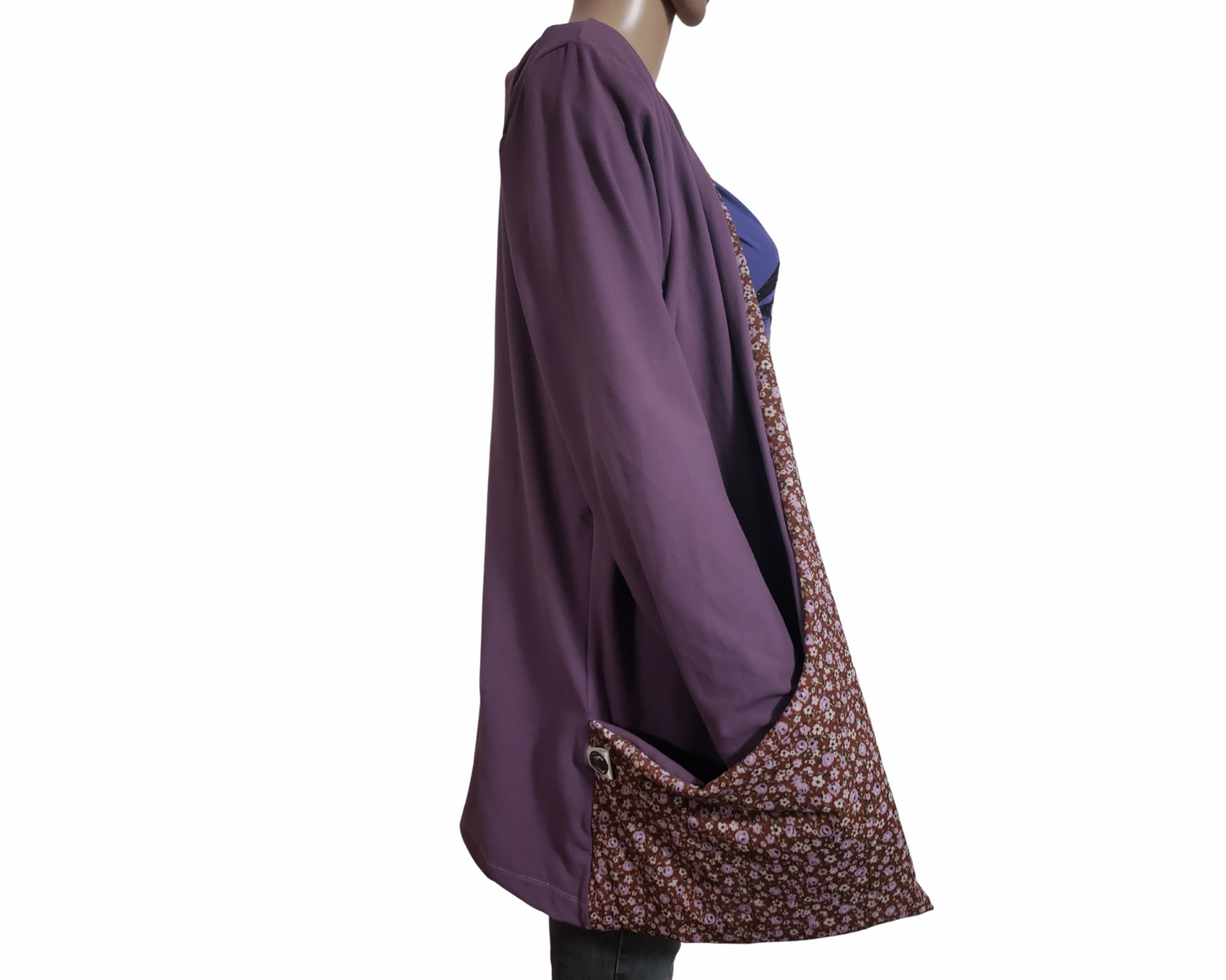 Medium purple floral cardigan