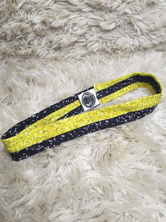Yellow & black glitter thin headband