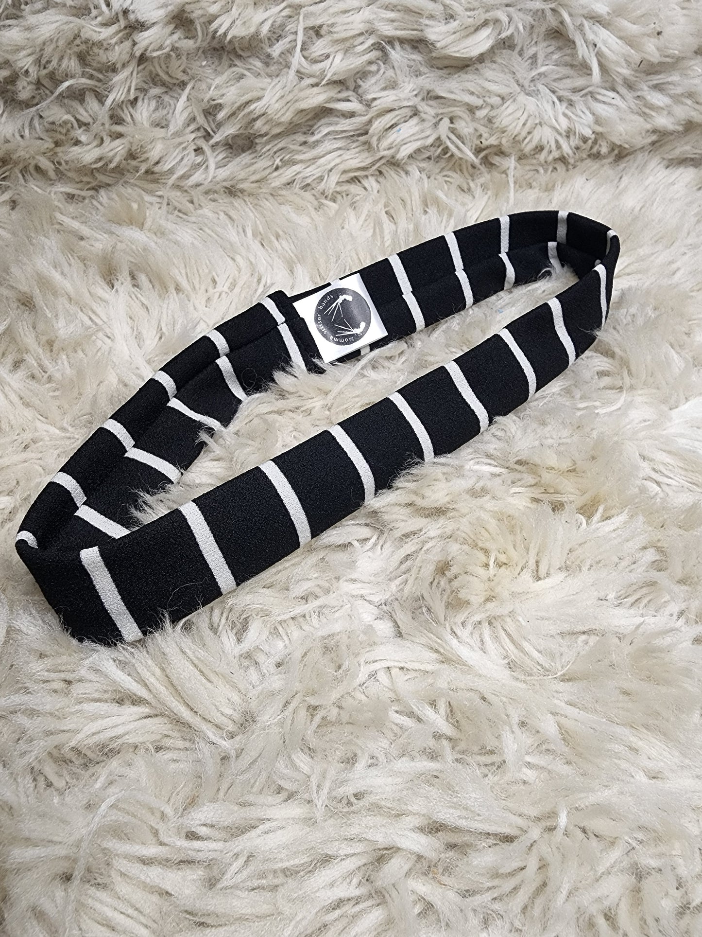 B&W stripe thin headband