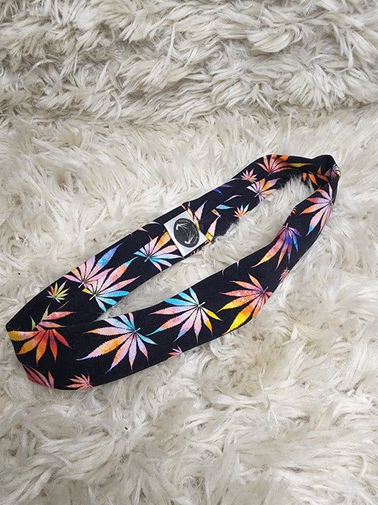 Rainbow weed thin headband