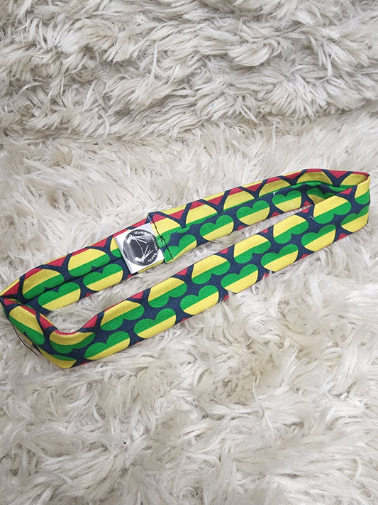 Rasta hearts thin headband