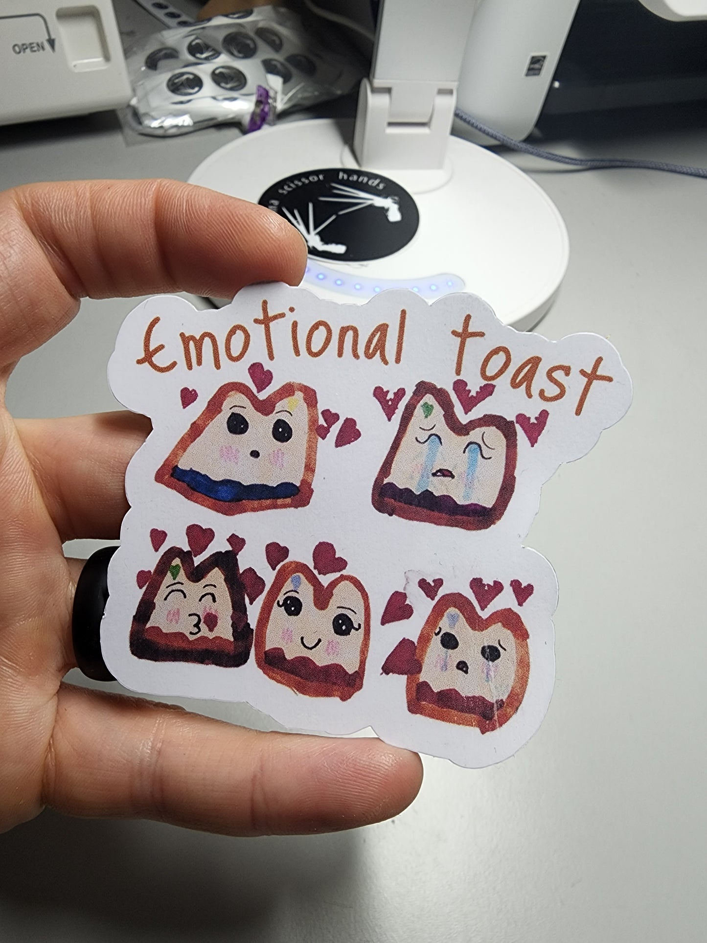Emotional toast sticker