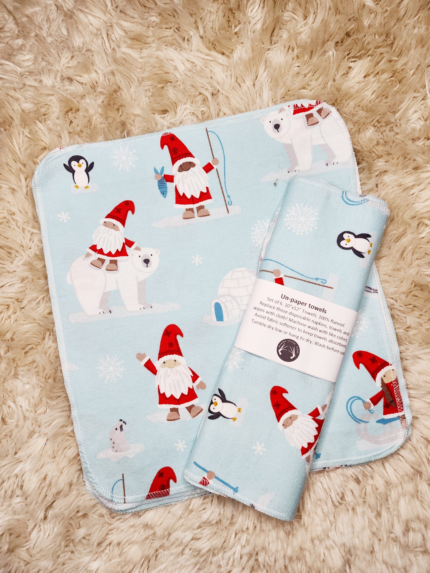 Snow gnomes unpaper towels