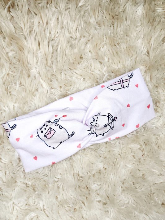 Plusheen Valentines cat turban headband