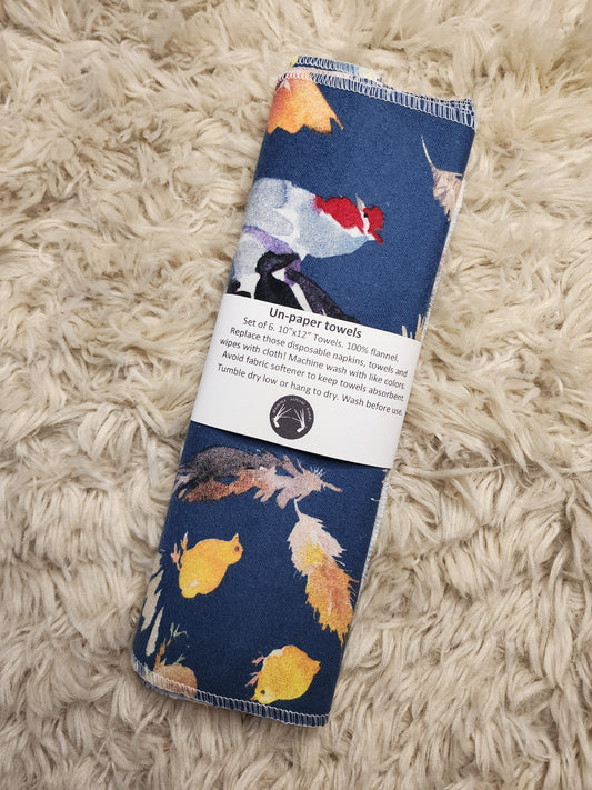 Blue chickens umpaper towels